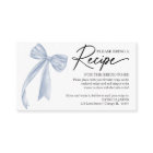 Dusty Blue Bow Bridal Shower Recipe Request