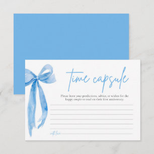 Dusty Blue Bow Bridal Shower Time Capsule Card