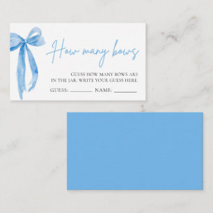 Dusty Blue Bow Guess How Many Bows Game Enclosure Card