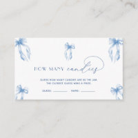 Dusty Blue Bow Guess How Many Candies Game 