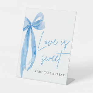 Dusty Blue Bow Love is Sweet Treat Favour Sign
