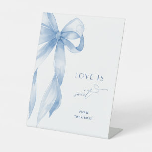 Dusty Blue Bow Love is Sweet Treat Favour Sign