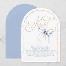 Dusty Blue Bow She's Tying The Knot Bridal Shower