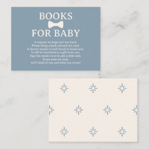 Dusty Blue Bow Tie Books for Baby Enclosure Card