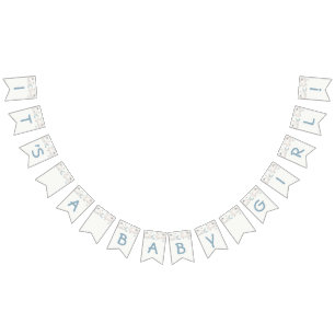 Dusty Blue Boy Baby Shower bunting banner