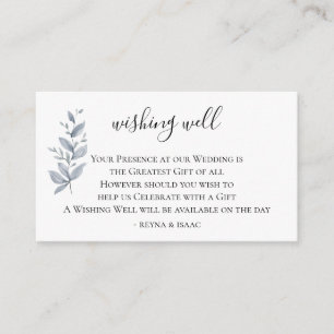 Dusty Blue Branch Wedding Wishing Well Enclosure Card