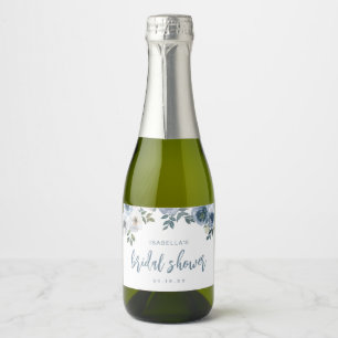 Dusty Blue Bridal Shower Favour Sparkling Wine Lab Sparkling Wine Label