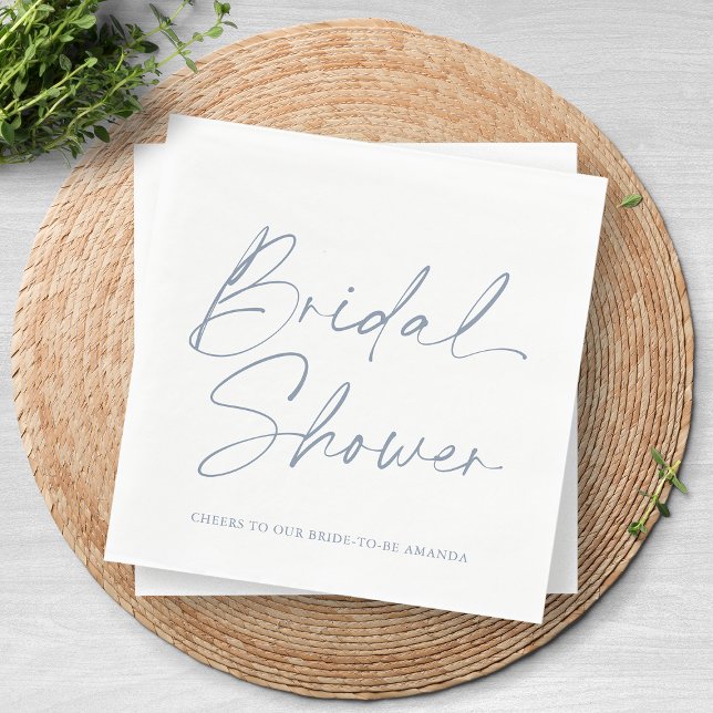 Dusty Blue Bridal Shower Napkin (Creator Uploaded)