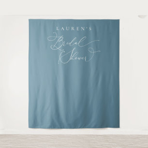 Dusty Blue Bridal Shower Photo Backdrop Tapestry