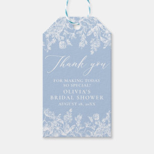 Dusty Blue Bridal Shower Thank you Favour Tag