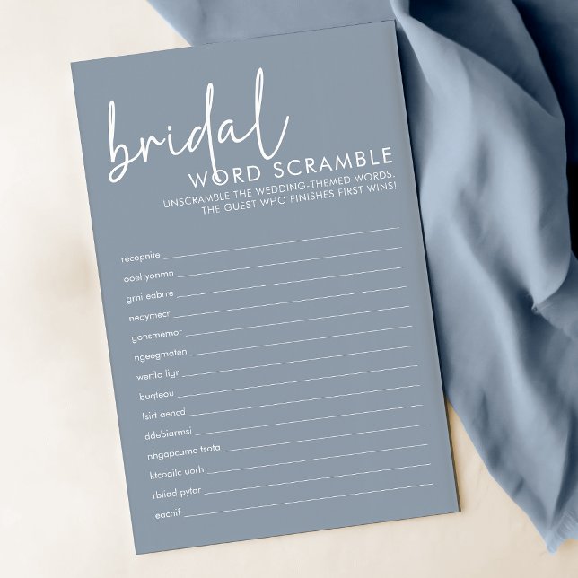 Dusty Blue Bridal Shower Word Scramble Game (Creator Uploaded)