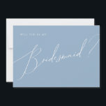 Dusty Blue Bridesmaid Proposal Card<br><div class="desc">Introducing our stunning dusty blue bridesmaid proposal card perfect for your simple modern boho spring celebration. Our elegant design includes a vibrant bright, pastel colour palette with a vintage chic calligraphy script. Whether you prefer a minimalist or classic style, our unique editable product offers luxury and elegance, perfect for creating...</div>