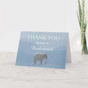 Dusty Blue Bridesmaid Thank You Card