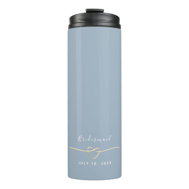 Dusty Blue Bridesmaid Wedding Thermal Tumbler (Front)