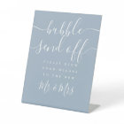 Dusty Blue Bubble Send Off Chic Script