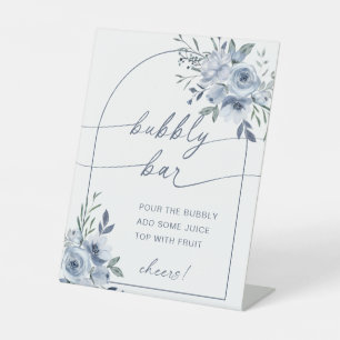 Dusty Blue Bubbly Bar Bridal Shower Sign