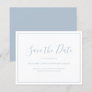 Dusty Blue Budget Wedding Save the Date
