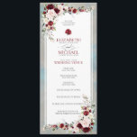 Dusty Blue Burgundy Blush Floral Wedding Program Programme<br><div class="desc">A modern dusty blue and burgundy floral botanical wedding program. This program was designed for a large wedding, such as a full Catholic mass with lots of bridesmaids and groomsmen. If you need this customised more to your needs, please do not hesitate to contact the designer! Part of a matching...</div>