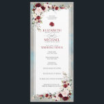 Dusty Blue Burgundy Blush Floral Wedding Program Programme<br><div class="desc">A modern dusty blue and burgundy floral botanical wedding program. This program was designed for a large wedding, such as a full Catholic mass with lots of bridesmaids and groomsmen. If you need this customised more to your needs, please do not hesitate to contact the designer! Part of a matching...</div>