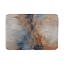Dusty Blue Burnt Orange Navy Abstract