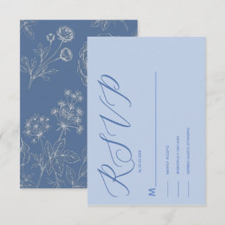 dusty blue calligraphy elegant modern response