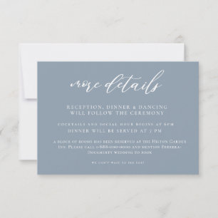 Dusty Blue Calligraphy Wedding Enclosure Card