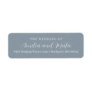 Dusty Blue Calligraphy Wedding Return Address