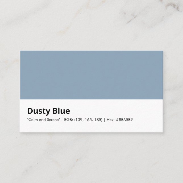 Dusty Blue | "Calm and Serene" Business Card (Front)