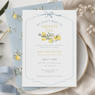 Dusty Blue Can’t Wait to Squeeze You Baby Shower Invitation