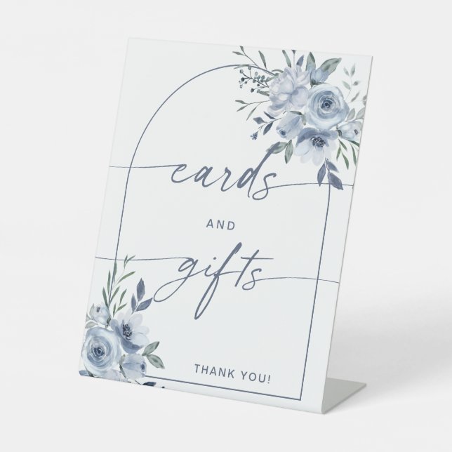 Dusty Blue Cards & Gifts Bridal Shower Sign (Front)