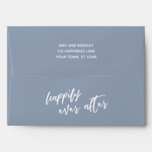 Dusty Blue, Casual Handwriting Happily Ever After Envelope