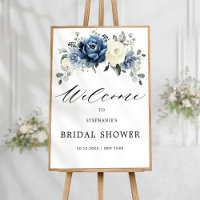 Dusty Blue Champagne Ivory Bridal Shower Welcome