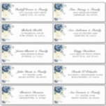 Dusty Blue Champagne Ivory Wedding Guest Address<br><div class="desc">Dusty blue floral wedding names and addresses / individual wedding shipping address label stickers for guests featuring elegant bouquet of navy blue, royal blue , white , gold, champagne ivory, blush colour rose , ranunculus flower buds and sage green eucalyptus leaves and elegant watercolor bouquet. Please contact me for any...</div>