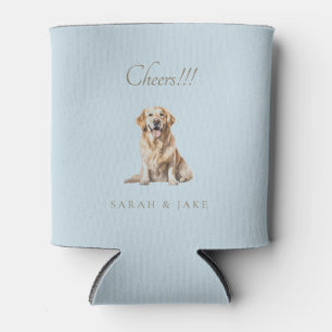 Dusty Blue Cheers!!! Custom Pet Wedding Napkins Can Cooler