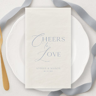 Dusty Blue “Cheers to Love” Wedding Napkin