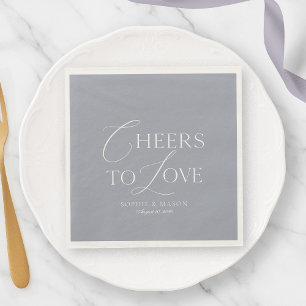 Dusty Blue “Cheers to Love” Wedding Napkin