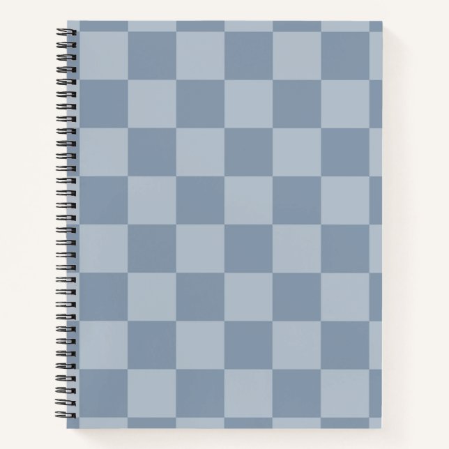 Dusty Blue Chequerboard Notebook (Front)