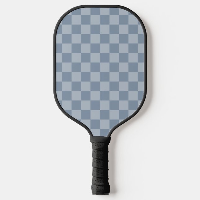 Dusty Blue Chequerboard Pickleball Paddle (Front)