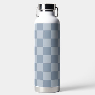 Dusty Blue Chequerboard Water Bottle