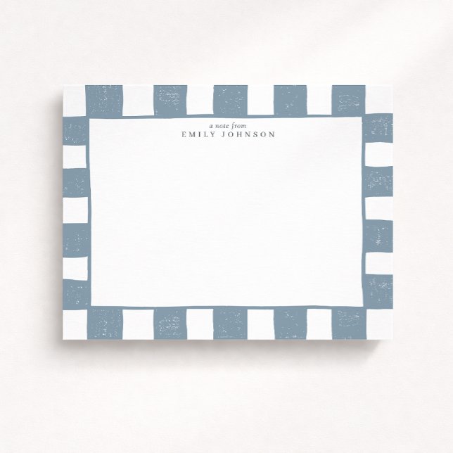 Dusty Blue Chequered Note Card (Creator Uploaded)
