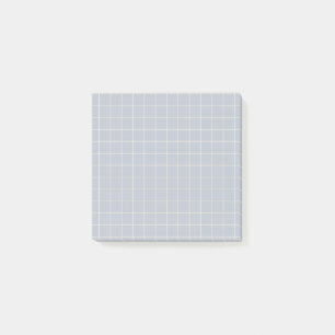 Dusty Blue Chequered Pattern Soft Grid Design Post-it Notes