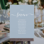 Dusty Blue Chic Script Table Number Seating Chart<br><div class="desc">These elegant dusty blue signature script double-sided table number seating chart cards are perfect for all celebrations. Designed by Thisisnotme©</div>