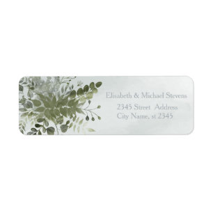 Dusty blue chic watercolor greenery eucalyptus