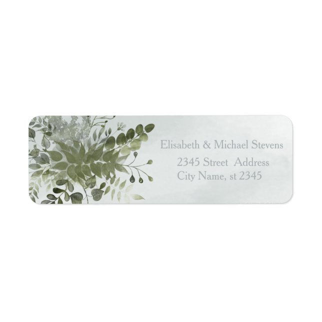 Dusty blue chic watercolor greenery eucalyptus (Front)