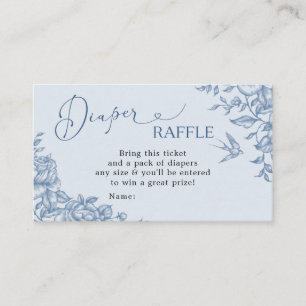 Dusty Blue Chinoiserie Baby Shower Diaper Raffle Enclosure Card