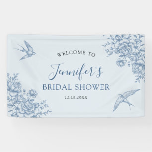 Dusty Blue Chinoiserie Baby Shower Large Banner