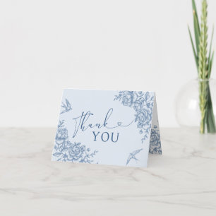 Dusty Blue Chinoiserie Bridal Shower Folded Card