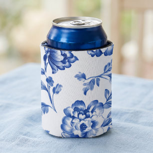 Dusty Blue Chinoiserie Can Cooler