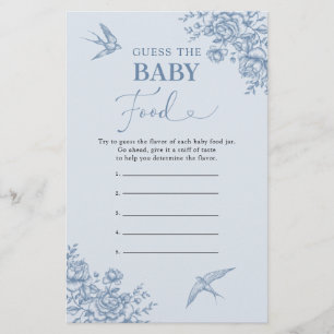 Dusty Blue Chinoiserie Guess Baby Food Game