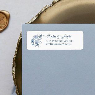 Dusty Blue Chinoiserie Wedding   Return Address